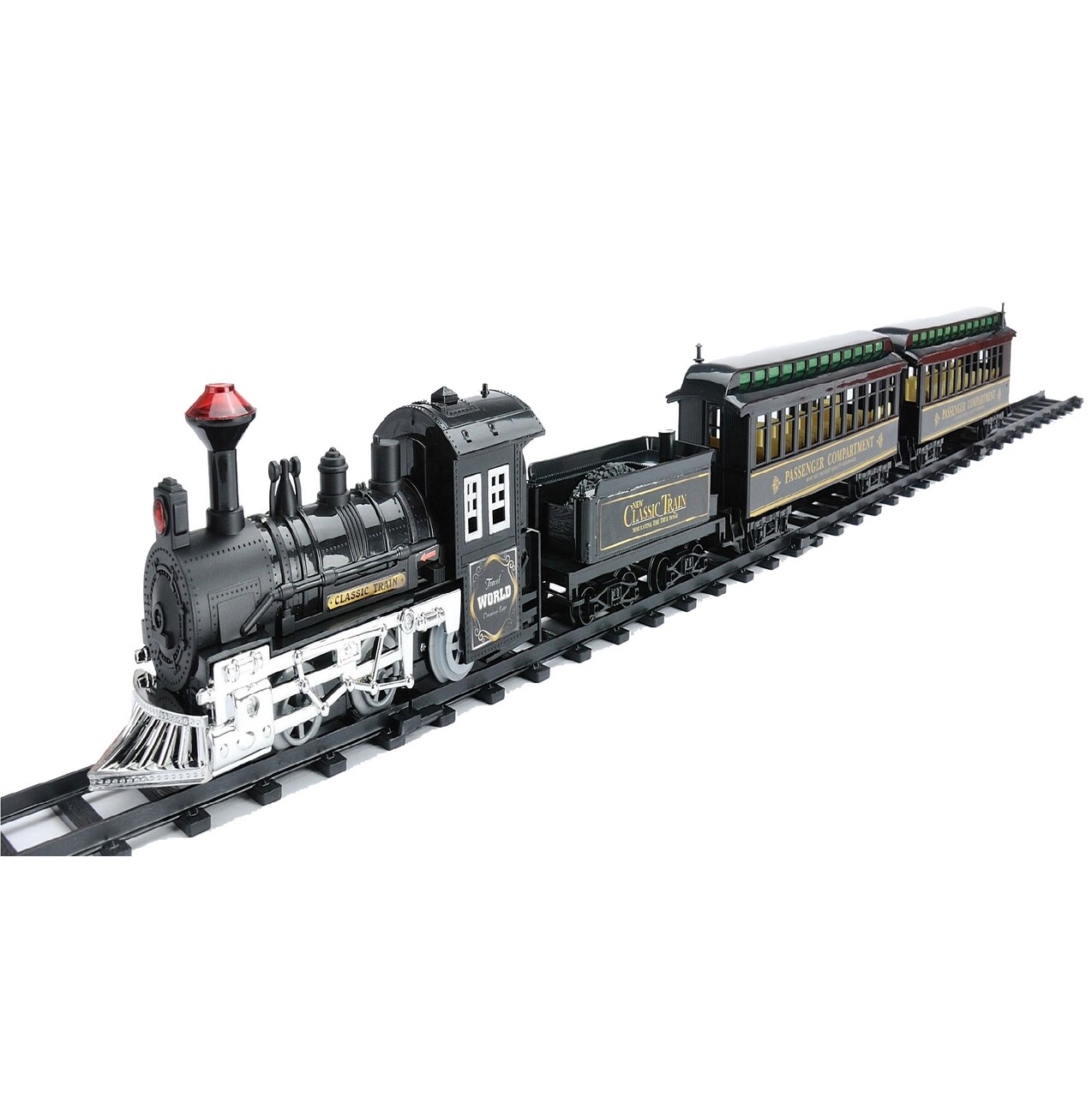 Northlight 14-Piece Battery Operated Lighted and Animated Classic Train Set with Sound 10.5"